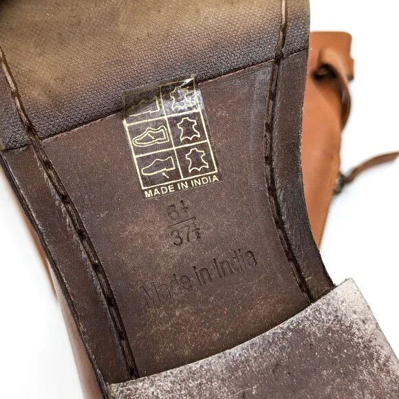Free People Women  Cognac Leather Riding Equestrian Strap Boots 6.5US EUR 37.5 - Picture 6 of 10
